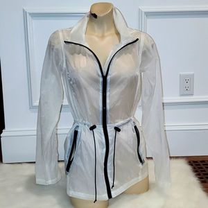 TLA by Morgan Stewart hooded sheer jacket xs